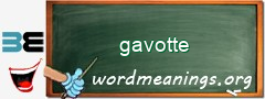 WordMeaning blackboard for gavotte